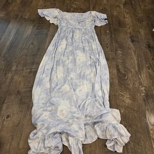 Maison Amory Blue Floral Maxi Dress - XS